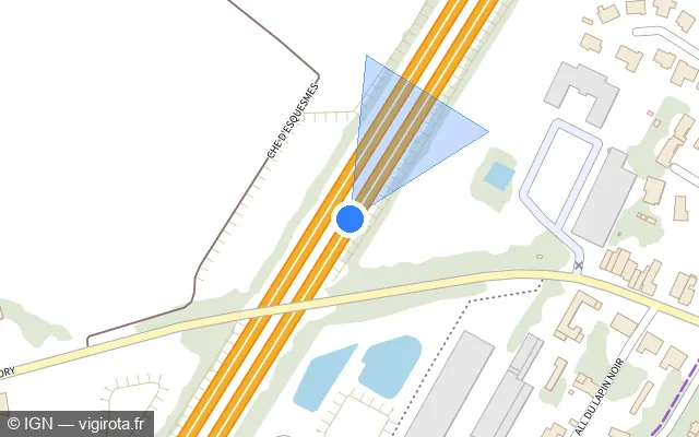 Vue plan de l'emplacement du radar discriminant à Lesquin