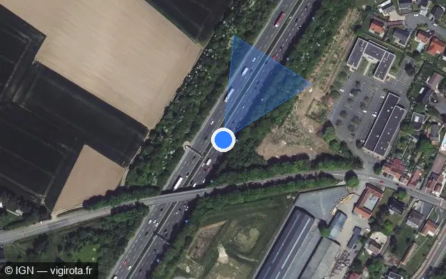 Vue satellite de l'emplacement du radar discriminant à Lesquin