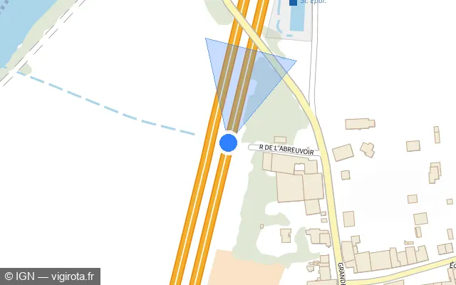 Vue plan de l'emplacement du radar discriminant à Loisy