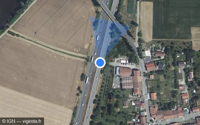 Vue satellite de l'emplacement du radar discriminant à Loisy