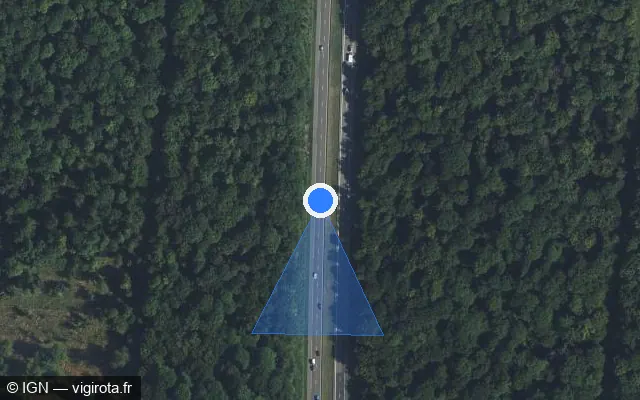 Vue satellite de l'emplacement du radar discriminant à Lesménils