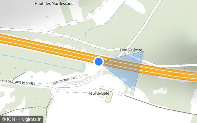 Vue plan de l'emplacement du radar discriminant à Velaines