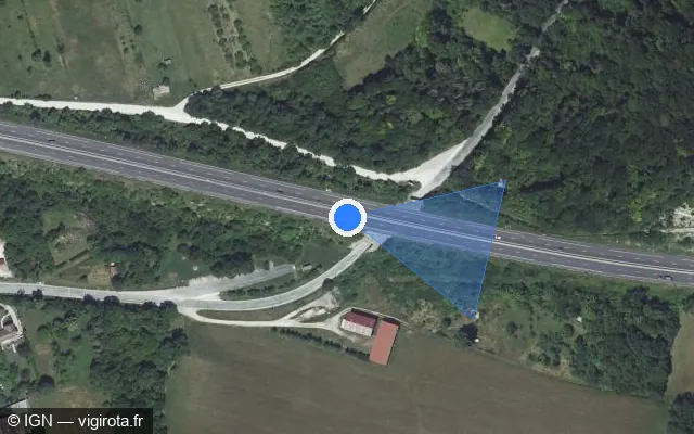 Vue satellite de l'emplacement du radar discriminant à Velaines