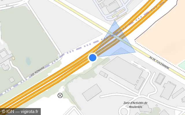 Vue plan de l'emplacement du radar discriminant à Gradignan