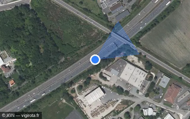 Vue satellite de l'emplacement du radar discriminant à Gradignan