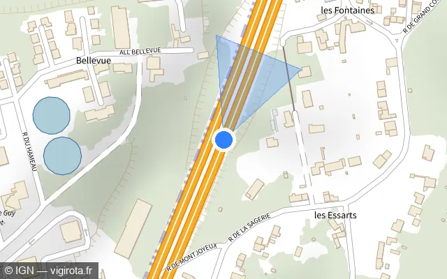Vue plan de l'emplacement du radar discriminant à Saint-Avertin