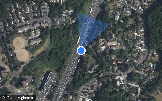 Vue satellite de l'emplacement du radar discriminant à Saint-Avertin