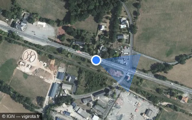 Vue satellite de l'emplacement du radar discriminant à Montrozier