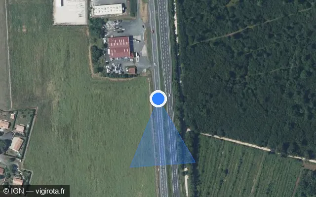 Vue satellite de l'emplacement du radar discriminant à Verteuil-sur-Charente