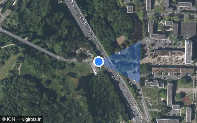 Vue satellite de l'emplacement du radar discriminant à Saint-Brieuc