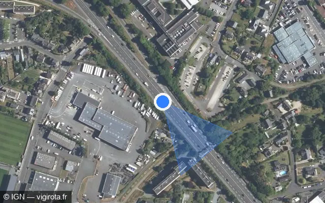 Vue satellite de l'emplacement du radar discriminant à Saint-Brieuc