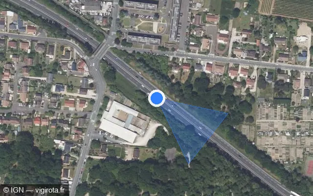 Vue satellite de l'emplacement du radar discriminant à Fleury-les-Aubrais