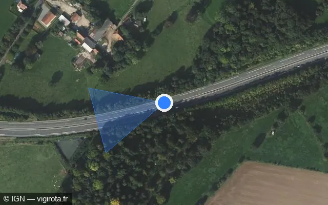 Vue satellite de l'emplacement du radar discriminant à Ramecourt