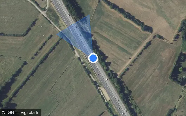 Vue satellite de l'emplacement du radar discriminant à Vincey