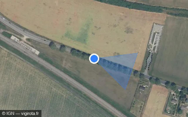 Vue satellite de l'emplacement du radar discriminant à Malay-le-Petit