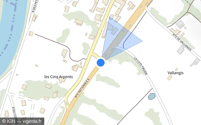 Vue plan de l'emplacement du radar discriminant à Villecien