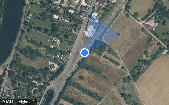 Vue satellite de l'emplacement du radar discriminant à Villecien