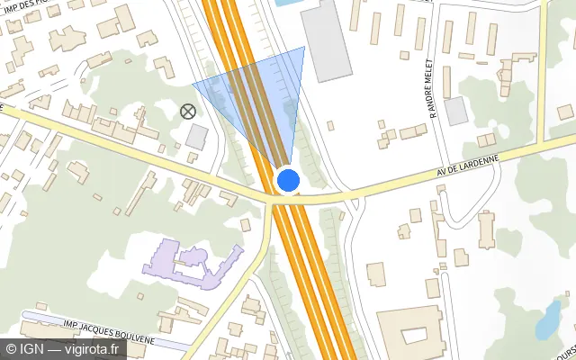 Vue plan de l'emplacement du radar discriminant à Toulouse