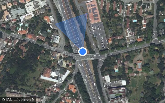 Vue satellite de l'emplacement du radar discriminant à Toulouse