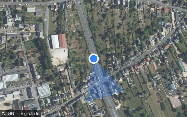 Vue satellite de l'emplacement du radar discriminant à Vendôme