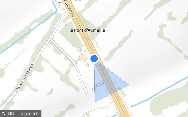 Vue plan de l'emplacement du radar discriminant à Brix