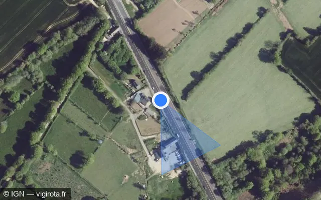Vue satellite de l'emplacement du radar discriminant à Brix
