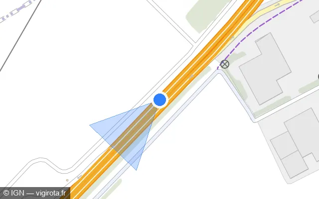 Vue plan de l'emplacement du radar discriminant à Erquinghem-le-Sec