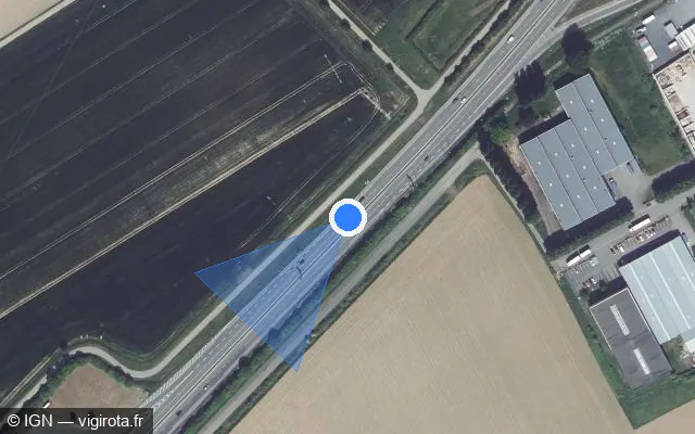 Vue satellite de l'emplacement du radar discriminant à Erquinghem-le-Sec