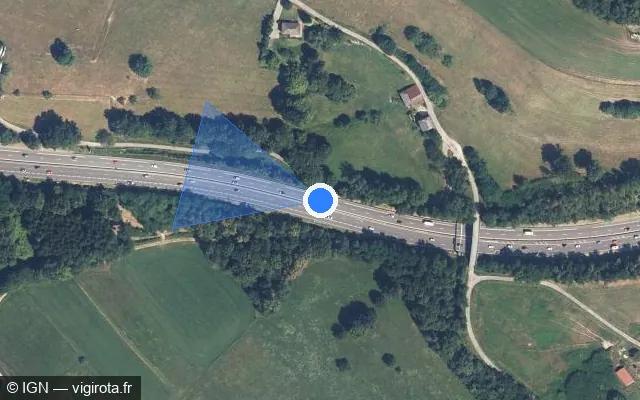 Vue satellite de l'emplacement du radar discriminant à Verel-de-Montbel