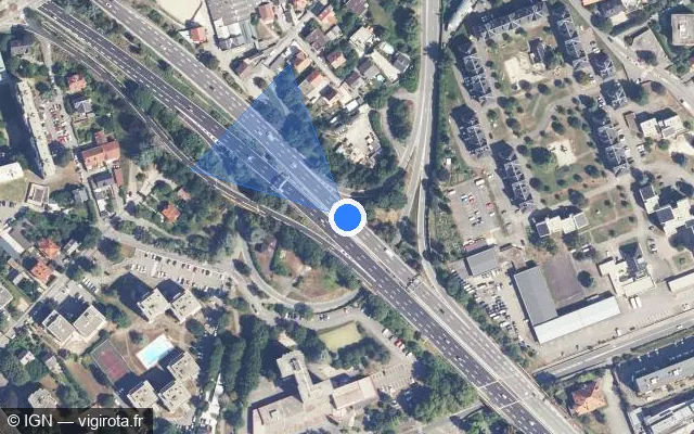 Vue satellite de l'emplacement du radar discriminant à Bassens