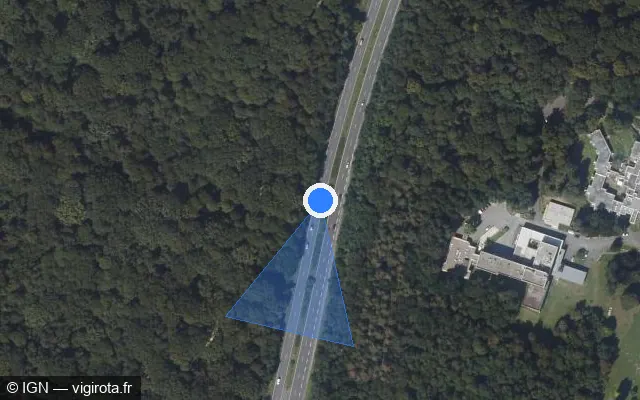 Vue satellite de l'emplacement du radar discriminant à Fleury-Mérogis