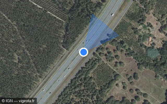 Vue satellite de l'emplacement du radar discriminant à Escource