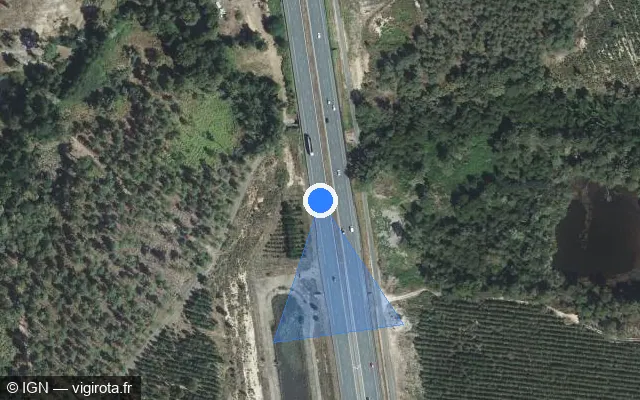 Vue satellite de l'emplacement du radar discriminant à Saugnac-et-Muret