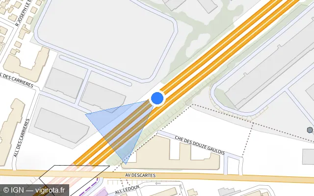 Vue plan de l'emplacement du radar discriminant à Le Blanc-Mesnil