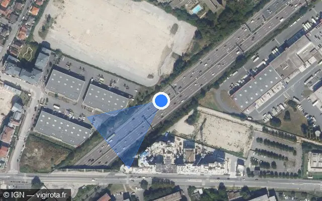 Vue satellite de l'emplacement du radar discriminant à Le Blanc-Mesnil