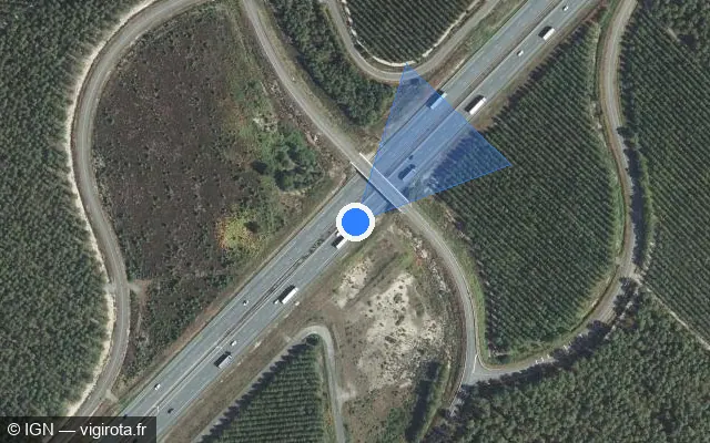 Vue satellite de l'emplacement du radar discriminant à Lesperon