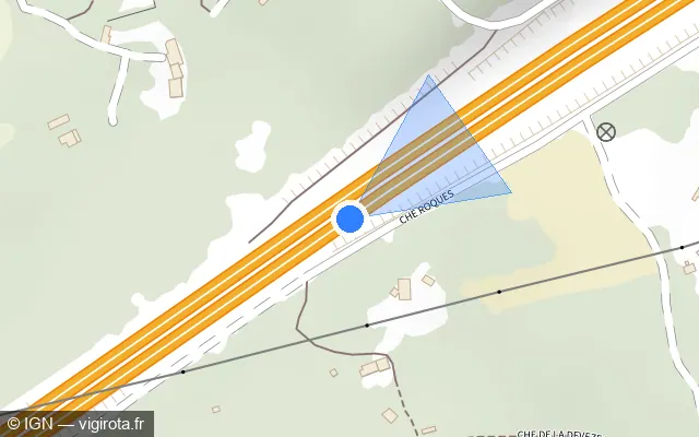 Vue plan de l'emplacement du radar discriminant à Poussan