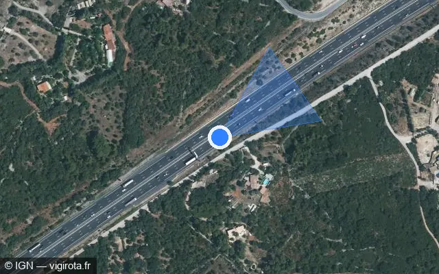 Vue satellite de l'emplacement du radar discriminant à Poussan