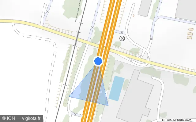 Vue plan de l'emplacement du radar discriminant à Ressons-sur-Matz