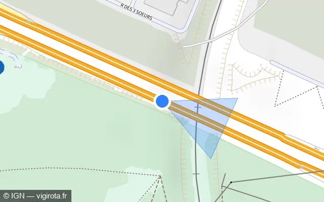 Vue plan de l'emplacement du radar discriminant à Villepinte