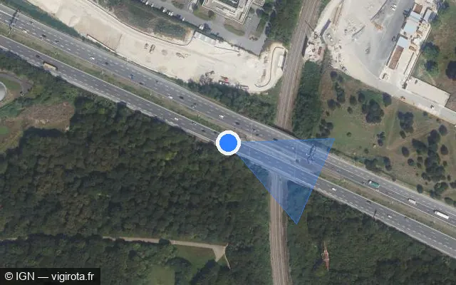 Vue satellite de l'emplacement du radar discriminant à Villepinte