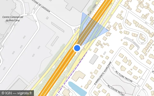 Vue plan de l'emplacement du radar discriminant à Le Grand-Quevilly