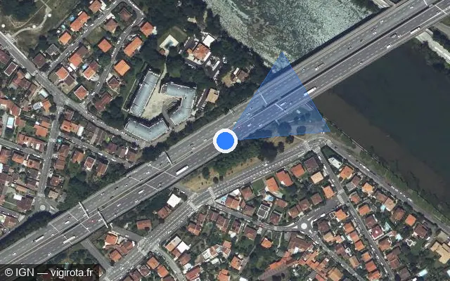 Vue satellite de l'emplacement du radar discriminant à Toulouse