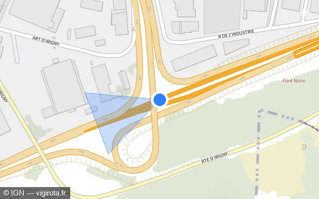 Vue plan de l'emplacement du radar discriminant à Brignais