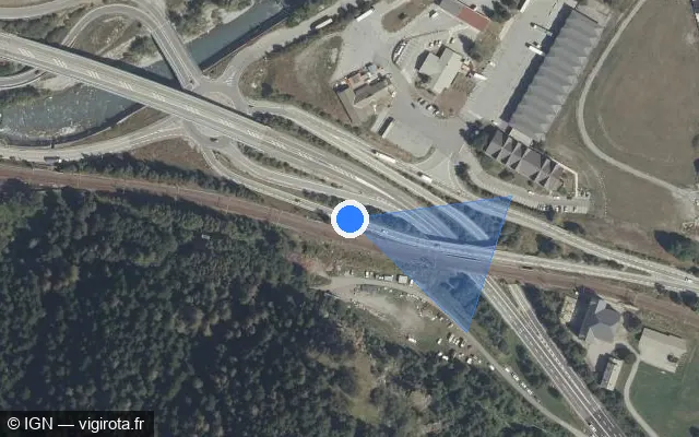 Vue satellite de l'emplacement du radar discriminant à Freney