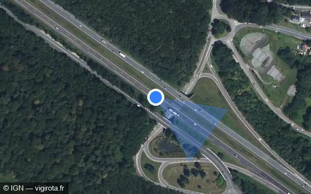 Vue satellite de l'emplacement du radar discriminant à Maromme