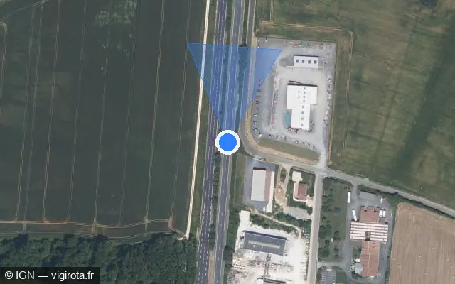 Vue satellite de l'emplacement du radar discriminant à Iteuil