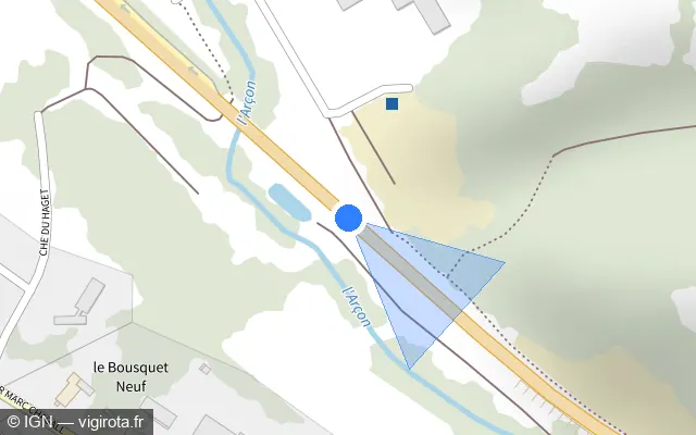 Vue plan de l'emplacement du radar discriminant à Leboulin