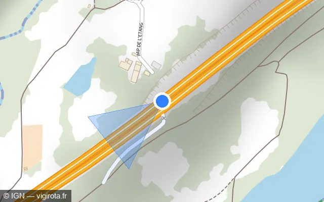 Vue plan de l'emplacement du radar discriminant à Têche