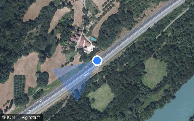 Vue satellite de l'emplacement du radar discriminant à Têche
